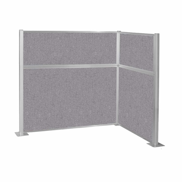 Pre-Configured Hush Panel Cubicle (L Shape) 6' x 4' L-Build Cloud Gray Fabric